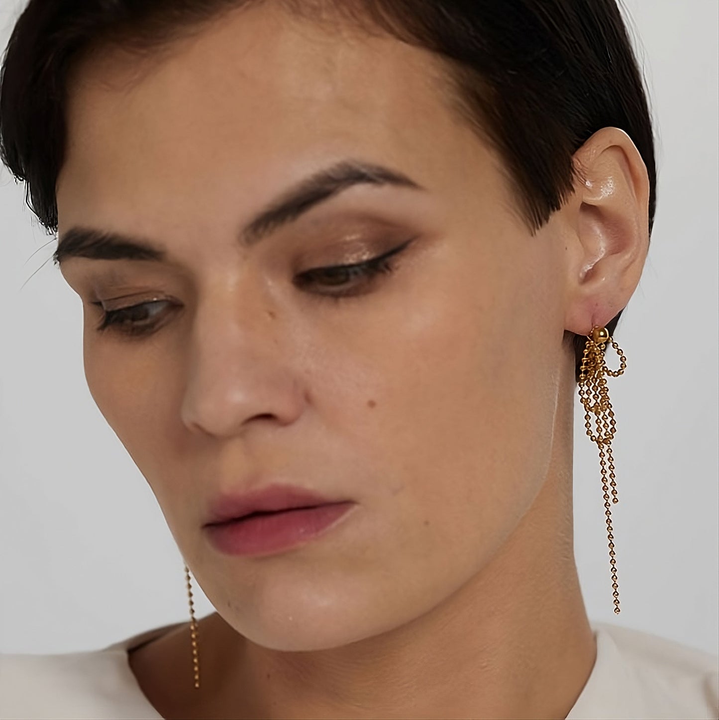 Ball Chain Cascade Earrings